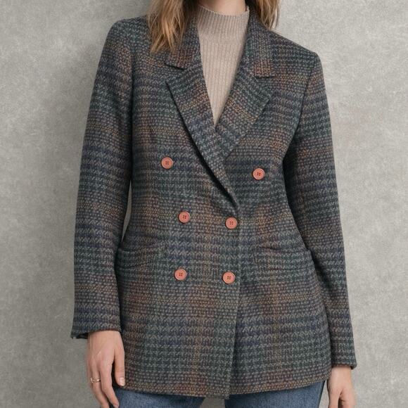 80’s Christian Dior Separates Multicolor Multipattern Button Down Wool Blazer - Picture 1 of 10